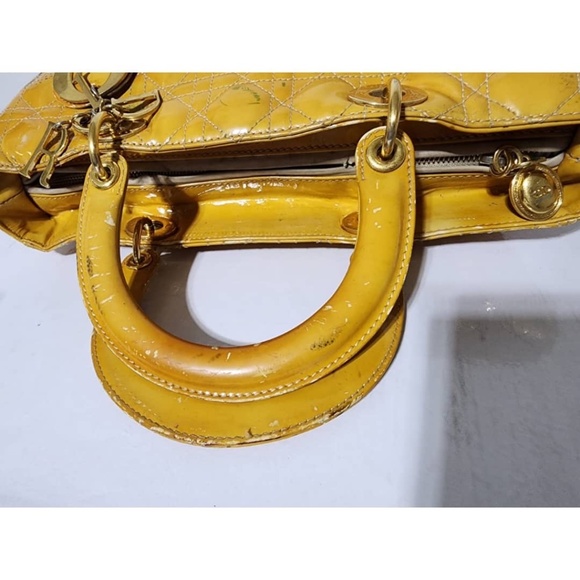 Authentic Christian Dior Cannage Lady Dior Patent Leather Tote Bag - Picture 13 of 15